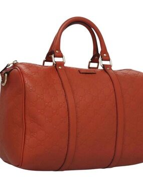 🧡 ✨ Gucci Guccissima GG Boston Leather Bag – Orange ✨ 🧡